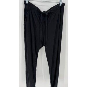 tashi Black Drawstring Elastic Waist Sweat Pants With Pockets